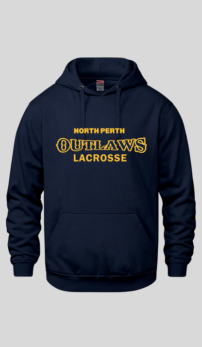 Lacrosse text Hooded Sweatshirt - North Perth Outlaws